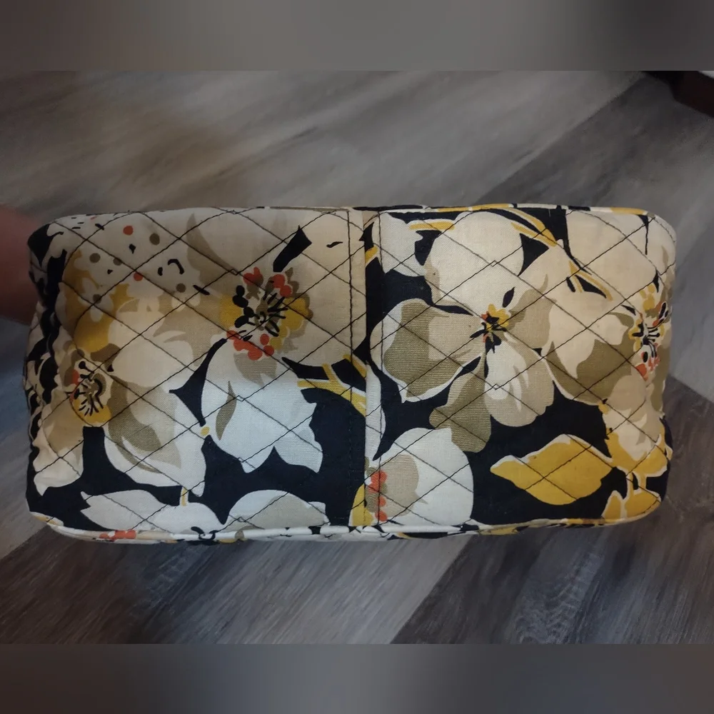 Vera Bradley Yellow and Black Floral Quilted Shoulder Bag - Picture 11 of 14